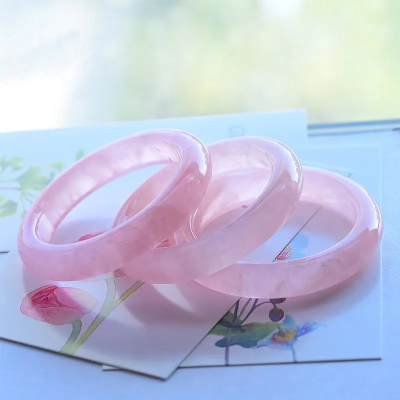 Rose Quartz Bangle For Drawing Love & Enhancing Intimacy - MysticPavilion