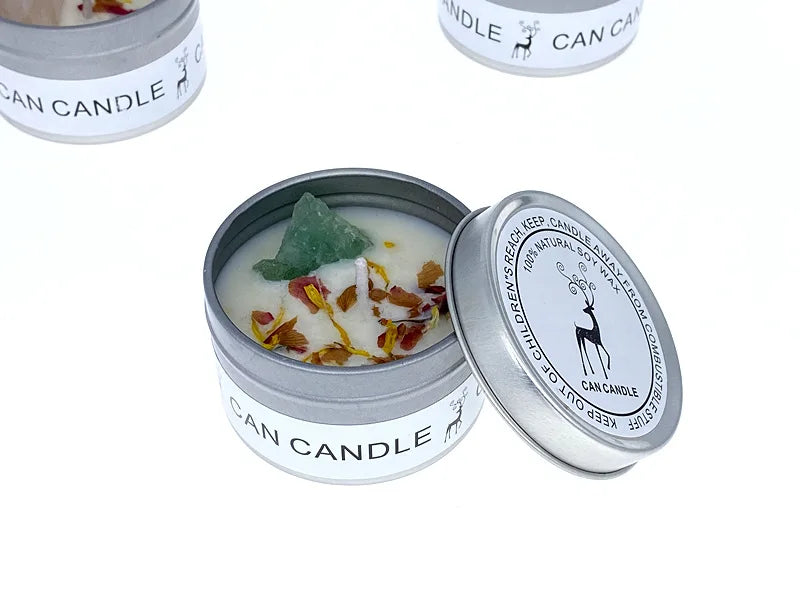 Dried Flower Aromatherapy Candles with Crystal Stone For Building Intimacy& Removing Interference - MysticPavilion