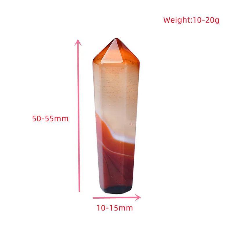 Carnelian Hexagonal Column For Willpower - MysticPavilion