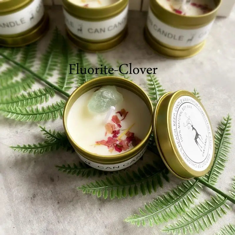 Dried Flower Aromatherapy Candles with Crystal Stone For Building Intimacy& Removing Interference - MysticPavilion