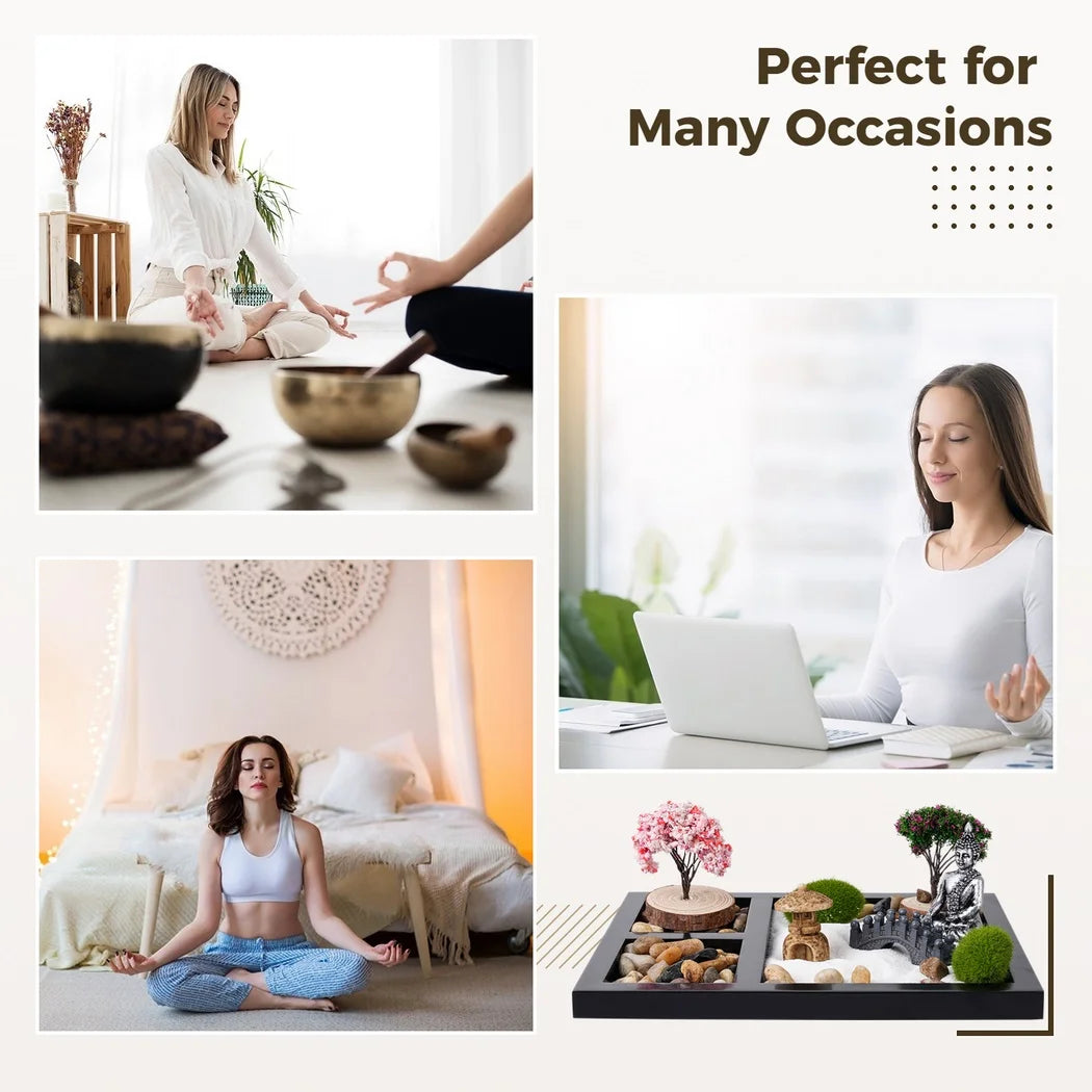 Mini Zen Sand Garden Kit for Harmony | Desktop Meditation & Relaxation Gift Set