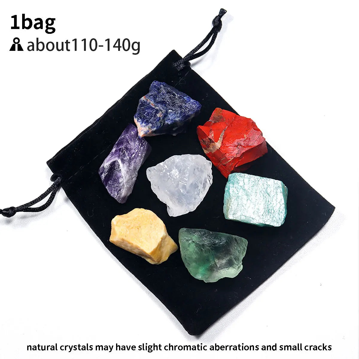 7 Chakra Set Raw Stones For Meditation - MysticPavilion