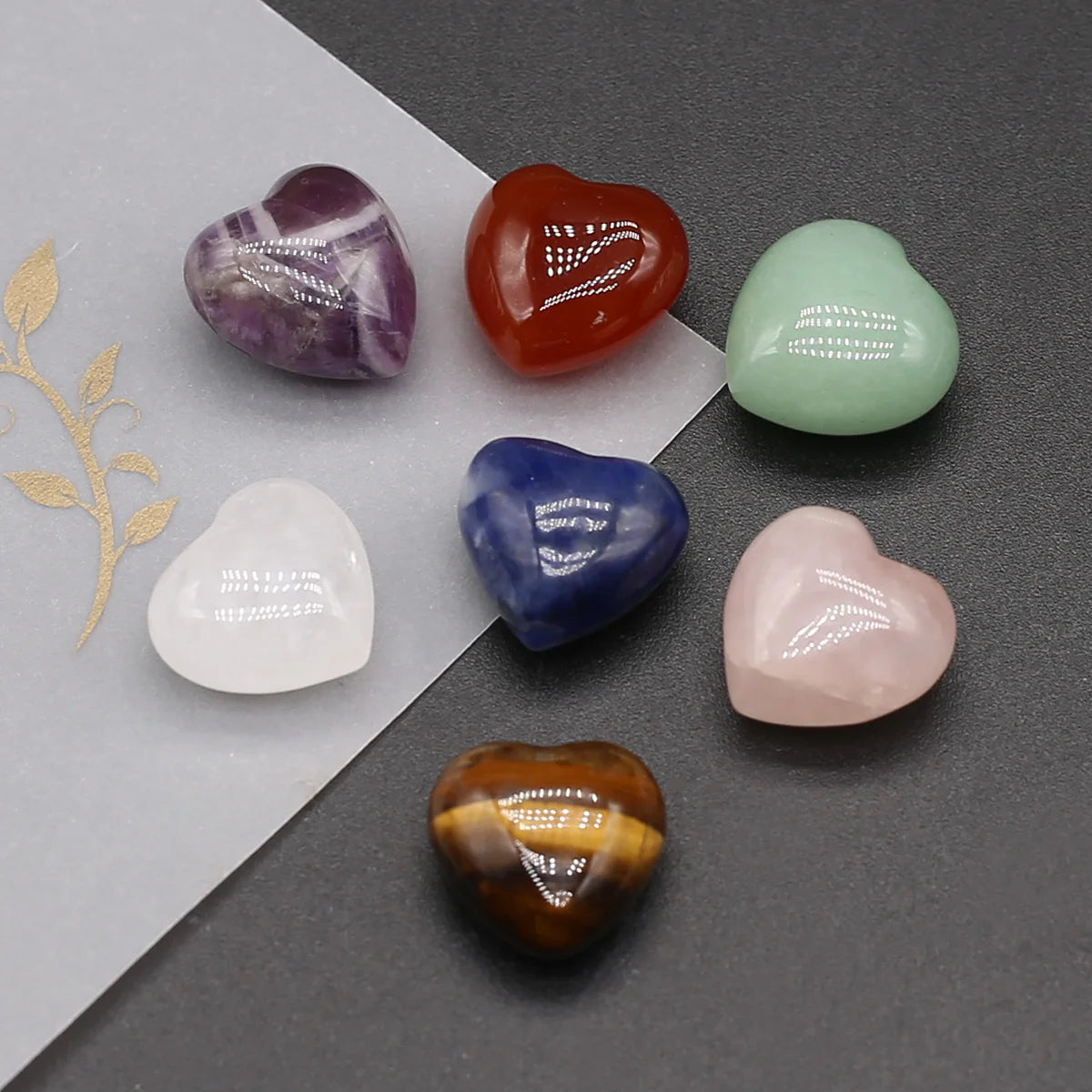7PCS Heart Shape Chakras Stone For Love - MysticPavilion