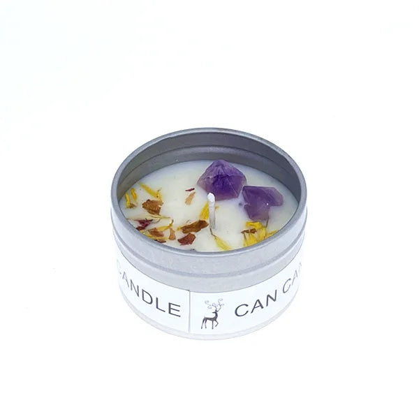Dried Flower Aromatherapy Candles with Crystal Stone For Building Intimacy& Removing Interference - MysticPavilion