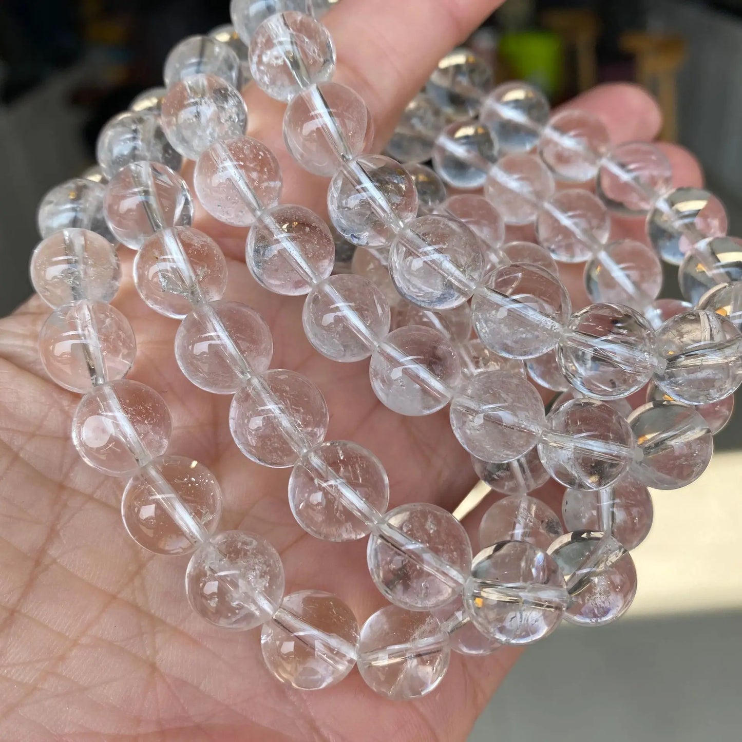 Clear Quartz Round Beads Bracelet For Meditation - MysticPavilion
