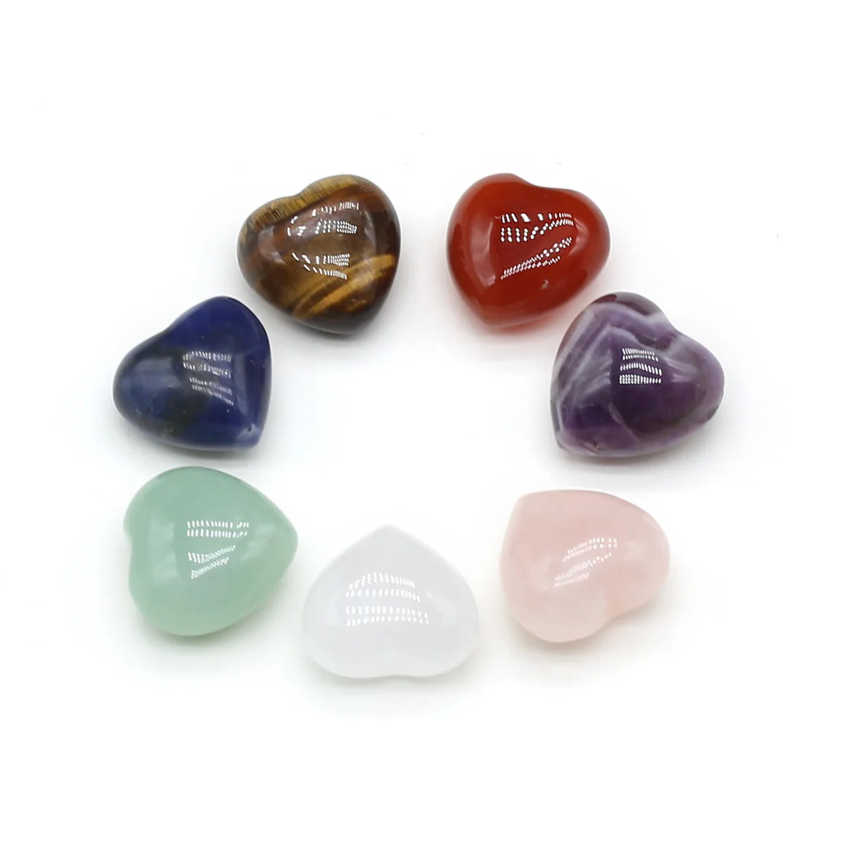 7PCS Heart Shape Chakras Stone For Love - MysticPavilion