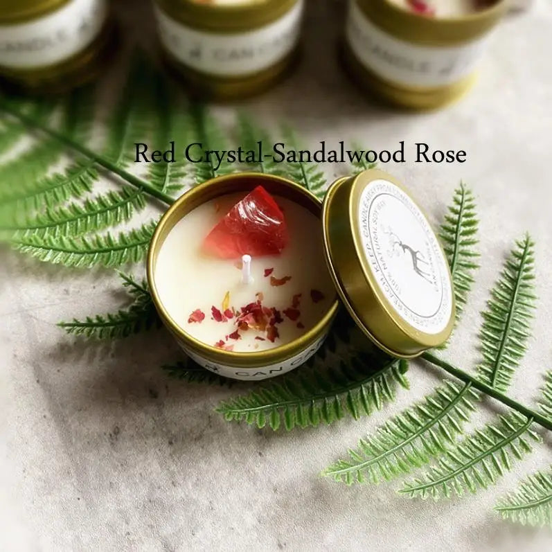 Dried Flower Aromatherapy Candles with Crystal Stone For Building Intimacy& Removing Interference - MysticPavilion