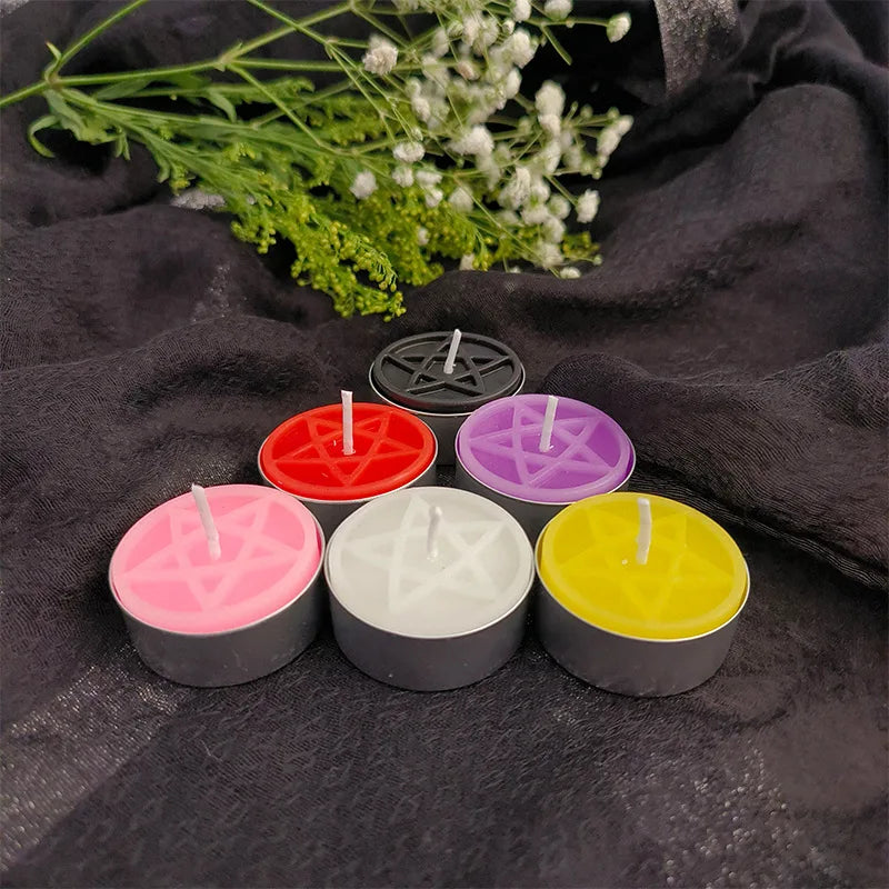 Pentagram Tealight Candle Beeswax Aromatherapy Magic Spell Candles Rituals candles in Jars - MysticPavilion