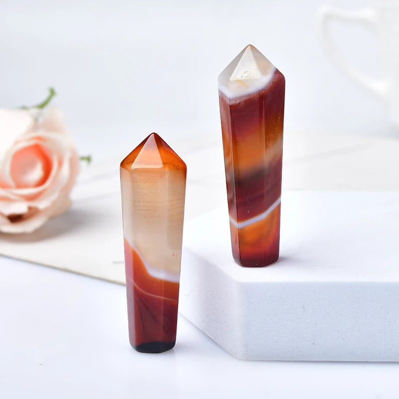 Carnelian Hexagonal Column For Willpower - MysticPavilion