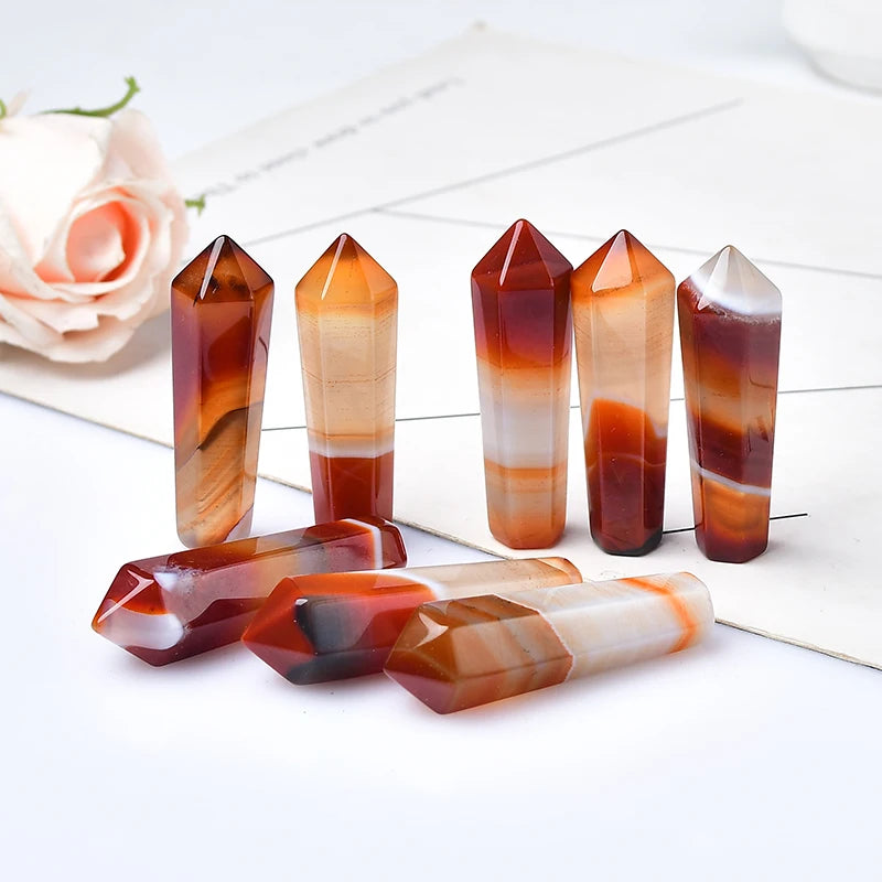 Carnelian Hexagonal Column For Willpower - MysticPavilion