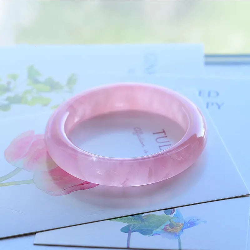 Rose Quartz Bangle For Drawing Love & Enhancing Intimacy - MysticPavilion