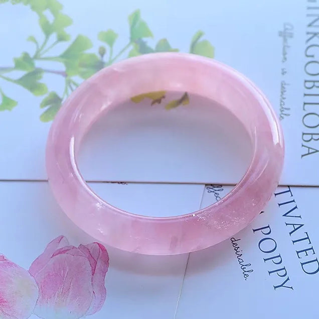 Rose Quartz Bangle For Drawing Love & Enhancing Intimacy - MysticPavilion