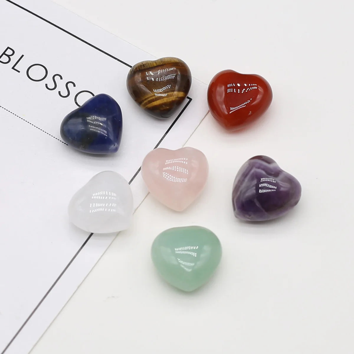 7PCS Heart Shape Chakras Stone For Love - MysticPavilion