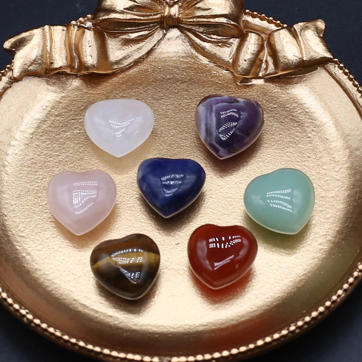7PCS Heart Shape Chakras Stone For Love - MysticPavilion