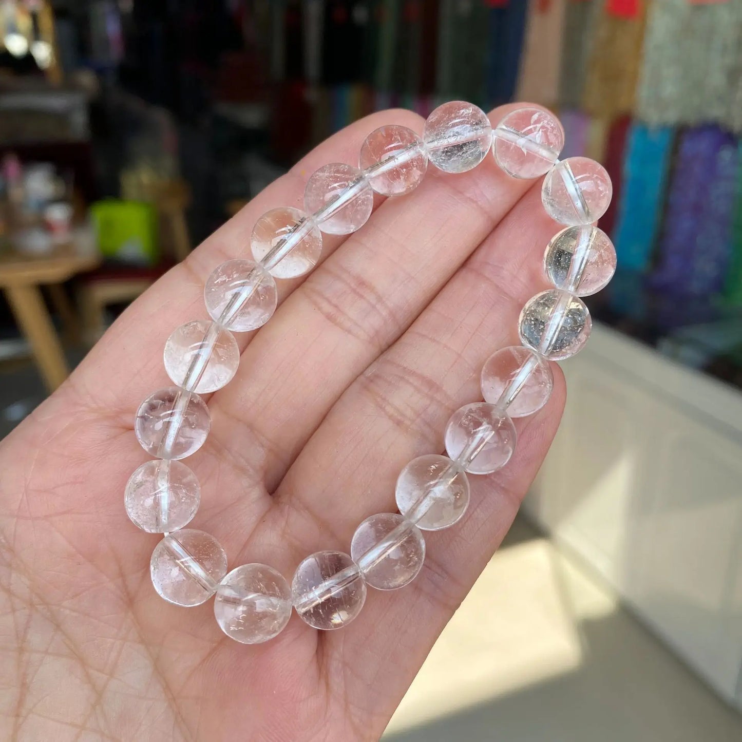Clear Quartz Round Beads Bracelet For Meditation - MysticPavilion