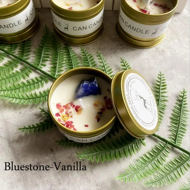 Dried Flower Aromatherapy Candles with Crystal Stone For Building Intimacy& Removing Interference - MysticPavilion