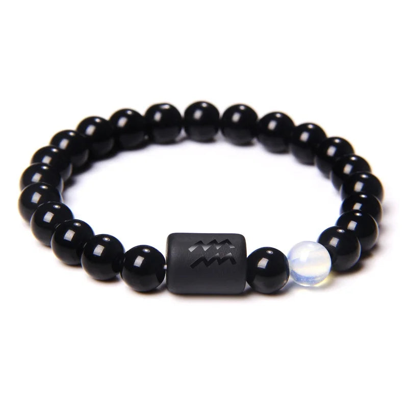 Black Onyx Zodiac Sign Bracelet - MysticPavilion