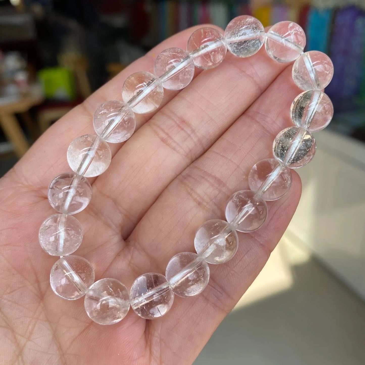 Clear Quartz Round Beads Bracelet For Meditation - MysticPavilion