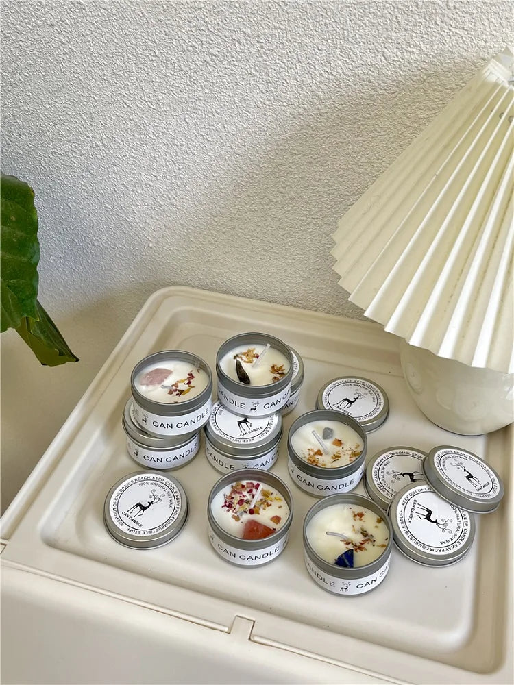 Dried Flower Aromatherapy Candles with Crystal Stone For Building Intimacy& Removing Interference - MysticPavilion
