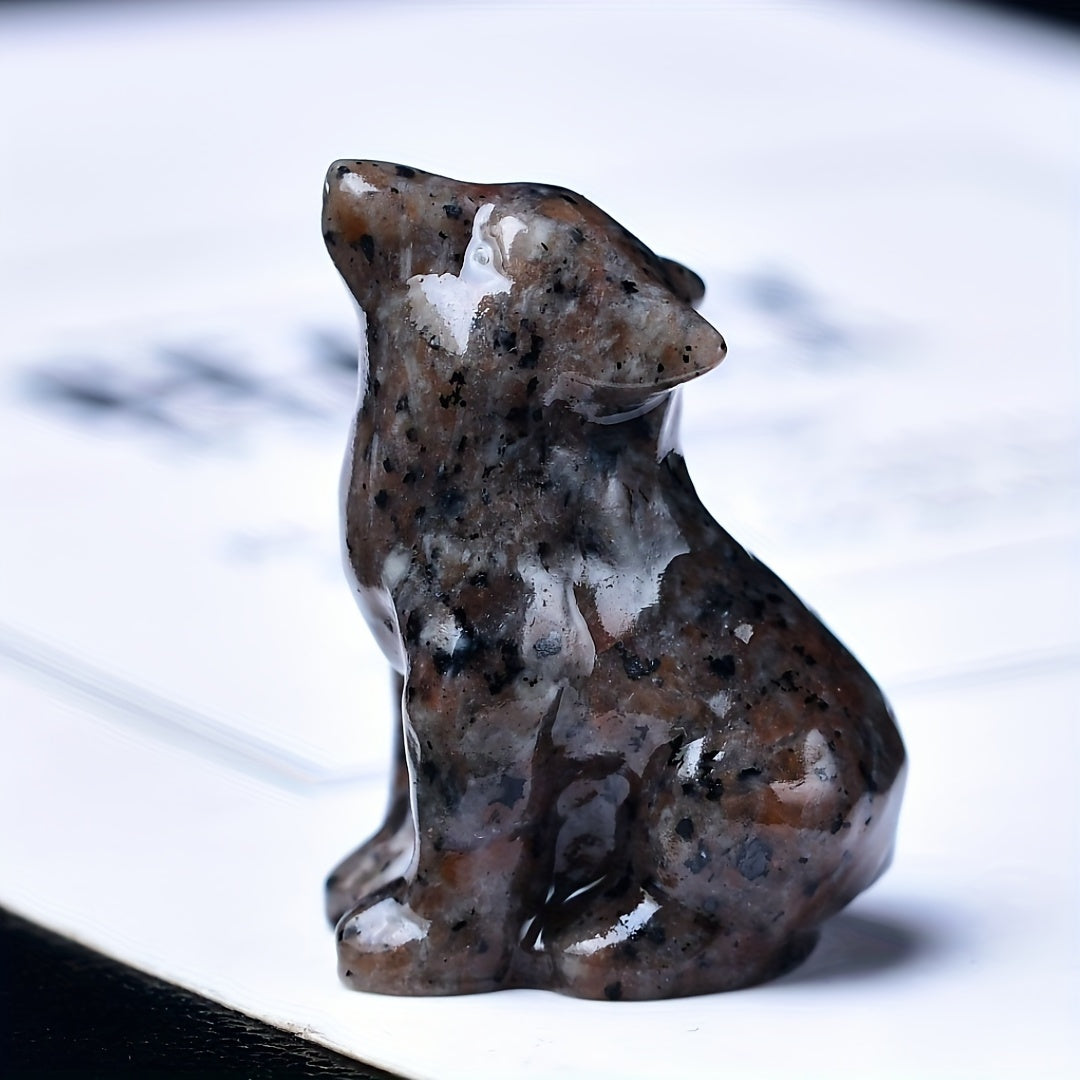 1 Pc 3.5cm/1.38in Crystal Carved Wolf - MysticPavilion