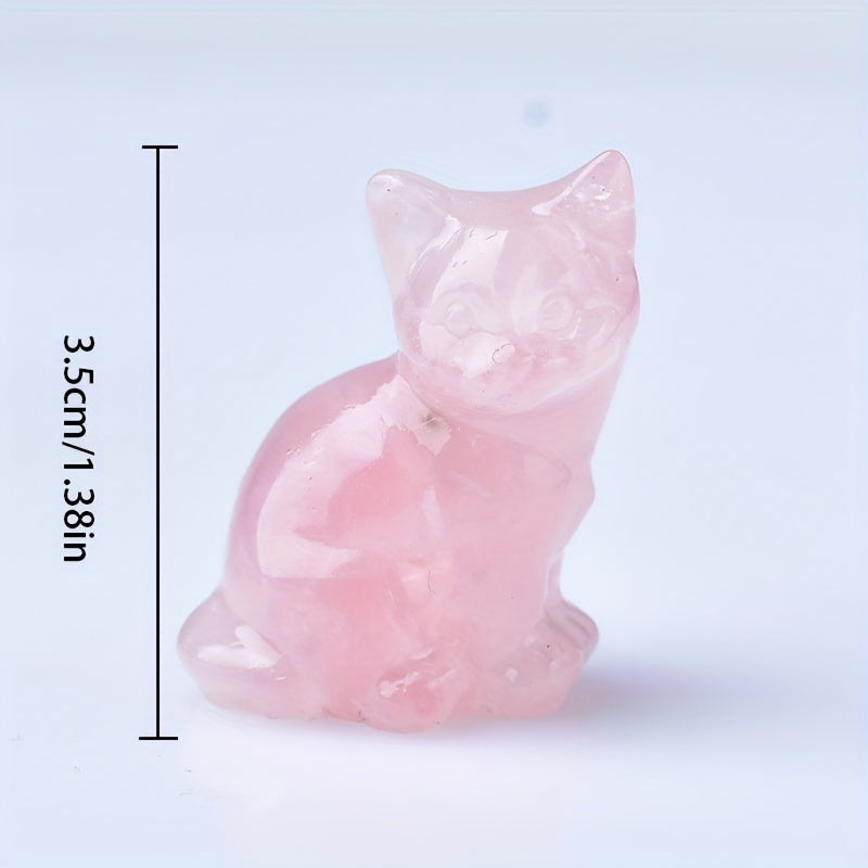 1 Pc 3.5cm/1.38in Crystal Carving Cat - MysticPavilion