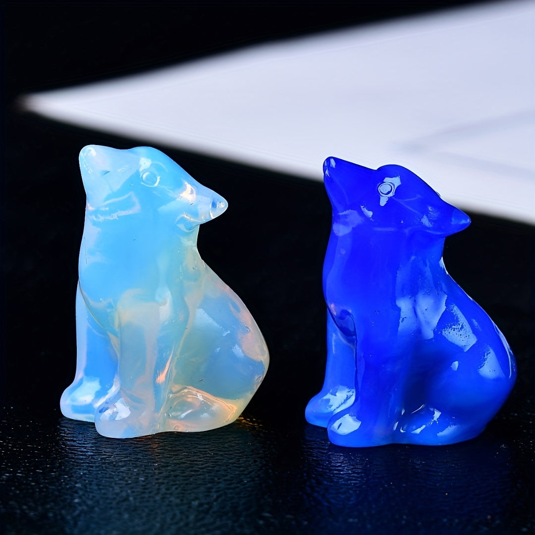 1 Pc 3.5cm/1.38in Crystal Carved Wolf - MysticPavilion
