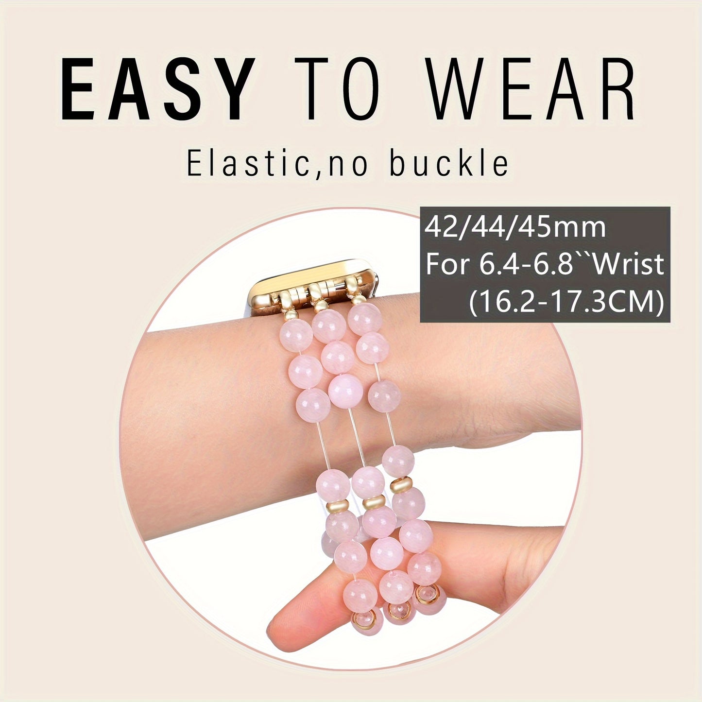 Boho Rose Quartz Beaded Bracelet for Apple Watch - MysticPavilion