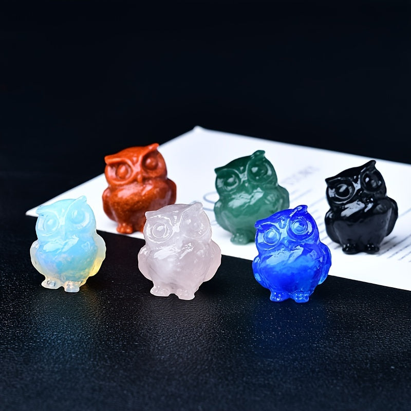 1Pc 3.5cm/1.38in Crystal Carved Owl - MysticPavilion