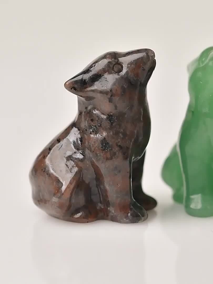 1 Pc 3.5cm/1.38in Crystal Carved Wolf - MysticPavilion