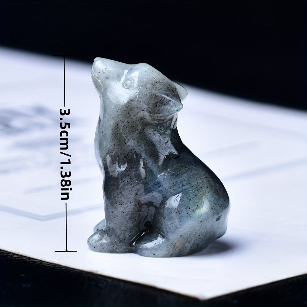 1 Pc 3.5cm/1.38in Crystal Carved Wolf - MysticPavilion