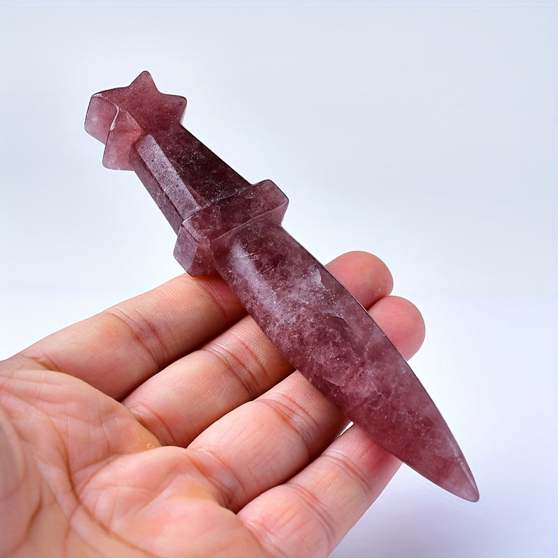 1Pc 13cm/5.11in Crystal Carved Witch's Dagger - MysticPavilion