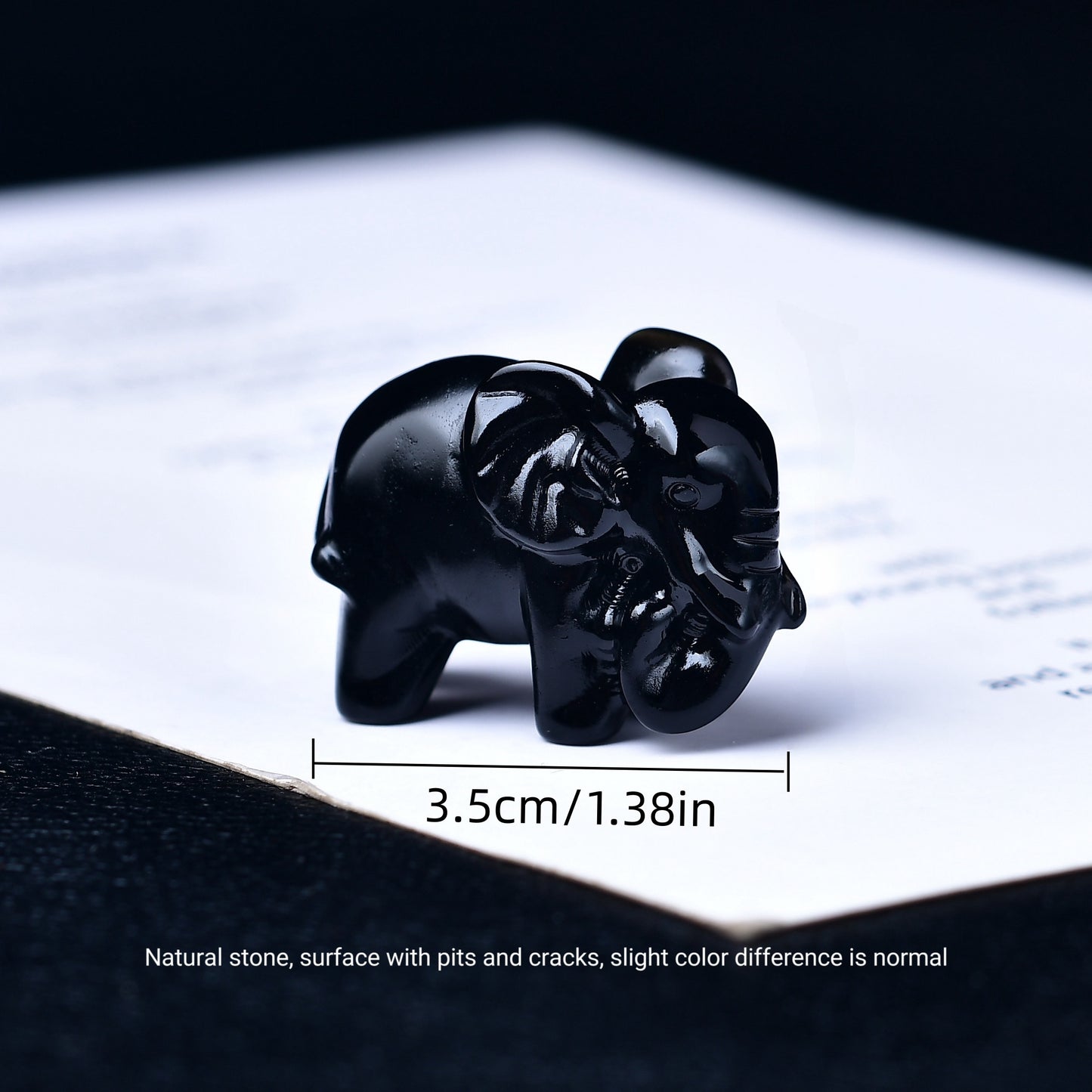 1 Pc 3.5cm/1.38in Crystal Carved Elephant - MysticPavilion