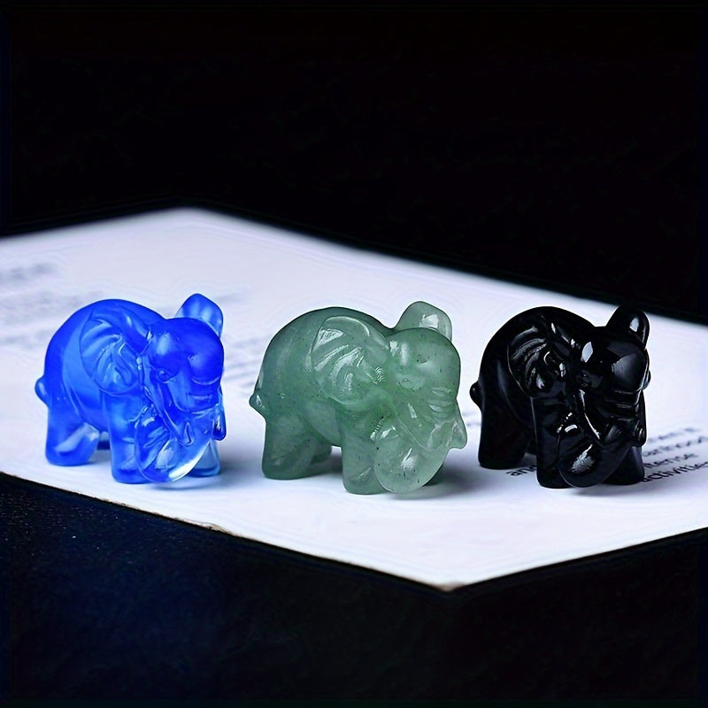 1 Pc 3.5cm/1.38in Crystal Carved Elephant - MysticPavilion