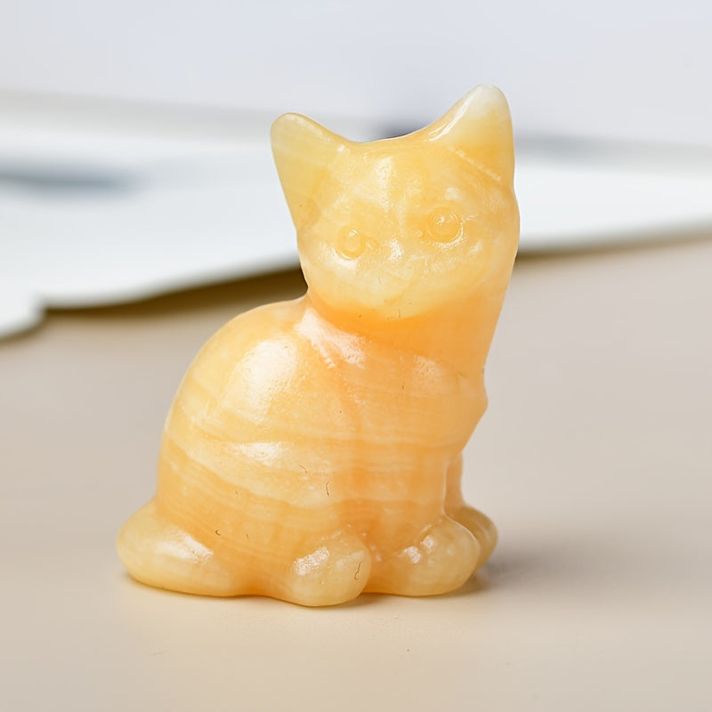 1 Pc 3.5cm/1.38in Crystal Carving Cat - MysticPavilion