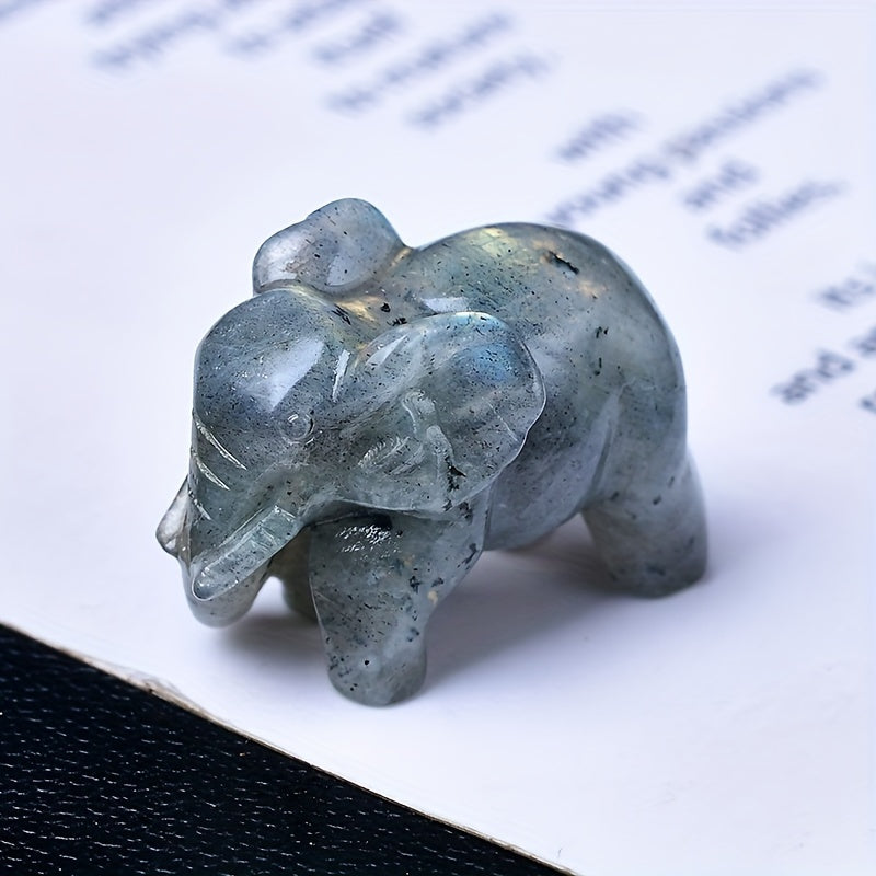 1 Pc 3.5cm/1.38in Crystal Carved Elephant - MysticPavilion