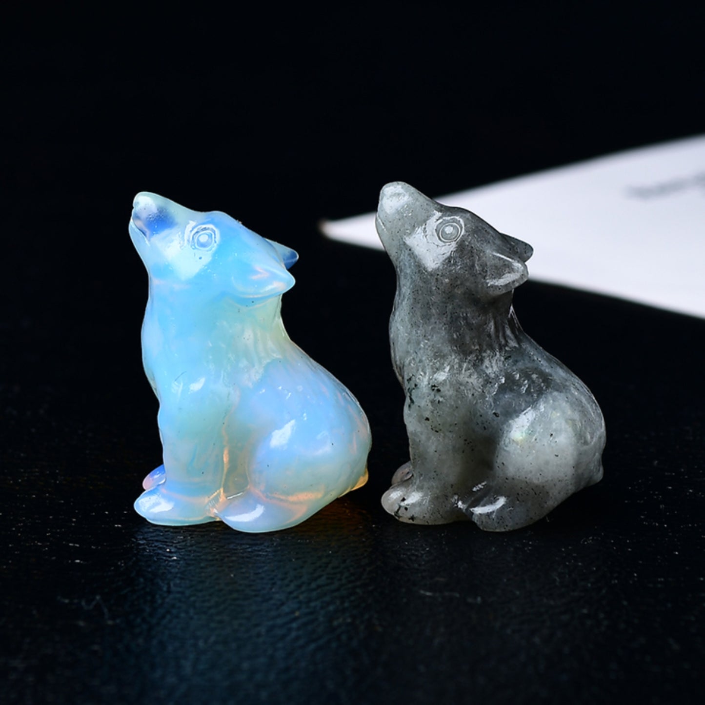 1 Pc 3.5cm/1.38in Crystal Carved Wolf - MysticPavilion