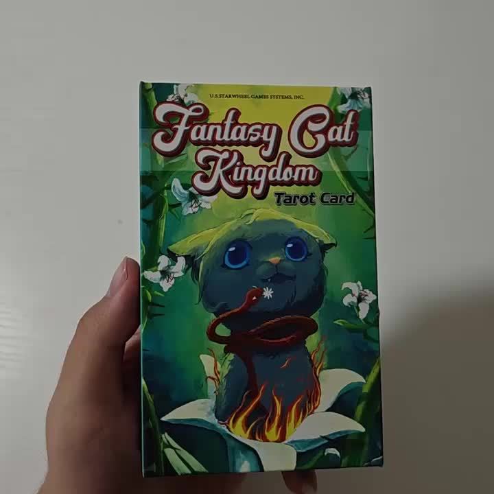 KEPNOY Fantasy Cat Kingdom Tarot Cards - 78-Card Standard Edition Deck for Divination & Party Games