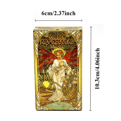 1 Pc Golden Art Nouveau Tarot Deck - Perfect for Beginners & Holiday Entertainment