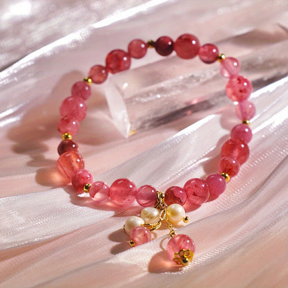 Pink Opal Triple Power Love Charm Bracelet