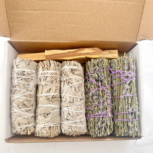 Spiritual Aromatherapy Sticks Set - White Sage, Lavender, and Peruvian Holy Wood for Energy Cleansing, Meditation, and Relaxation