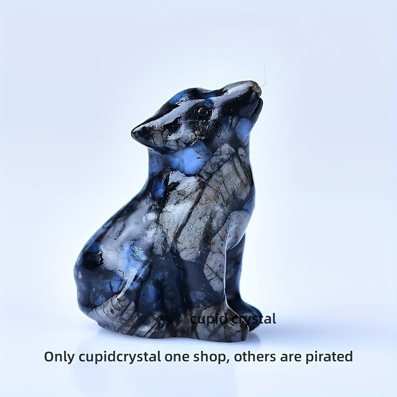 1 Pc 3.5cm/1.38in Crystal Carved Wolf - MysticPavilion