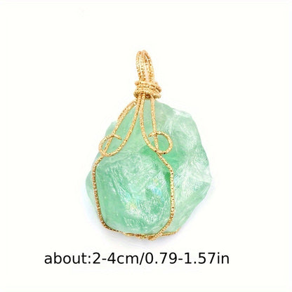 3 Pcs Natural Rock Quartz Pendant Necklace