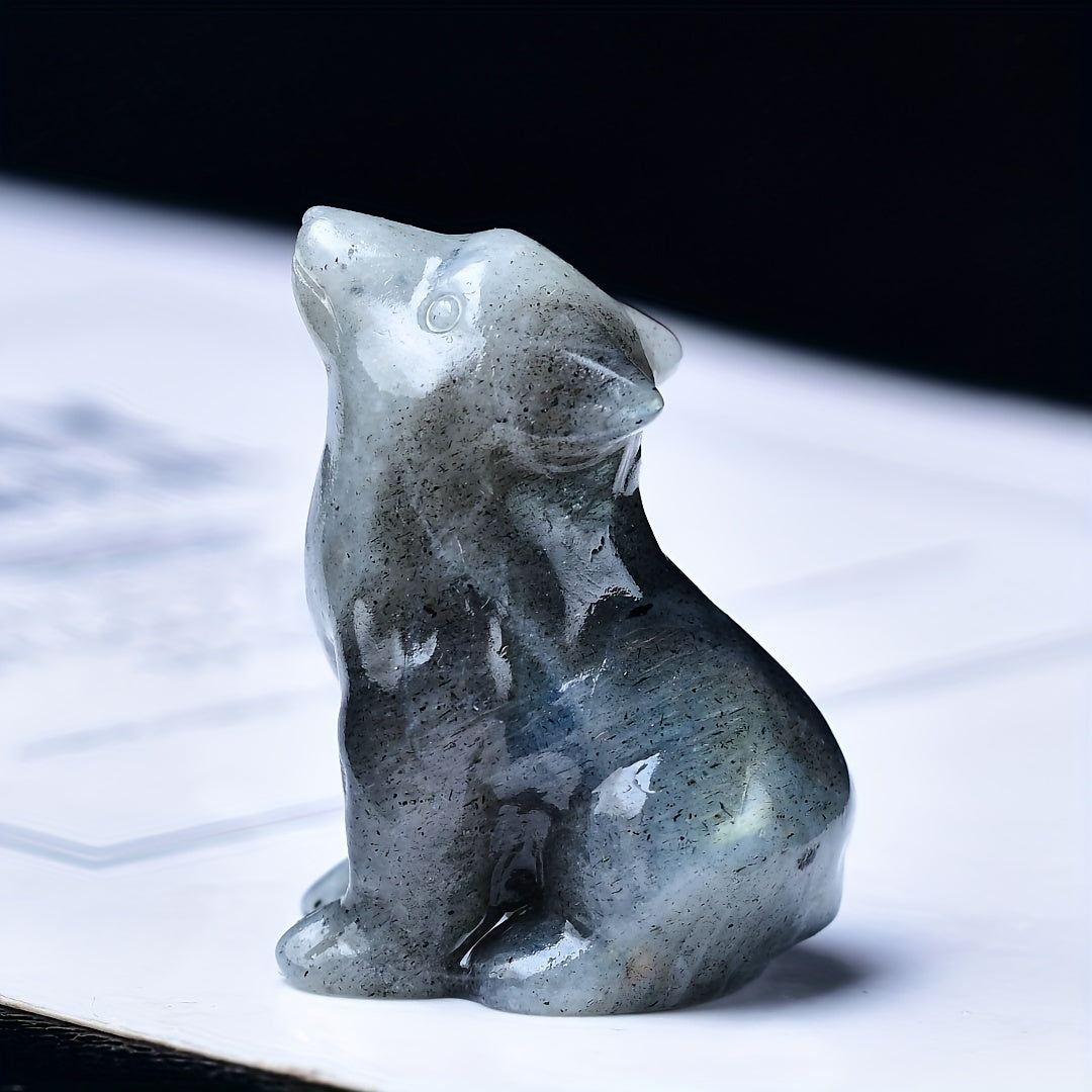 1 Pc 3.5cm/1.38in Crystal Carved Wolf - MysticPavilion