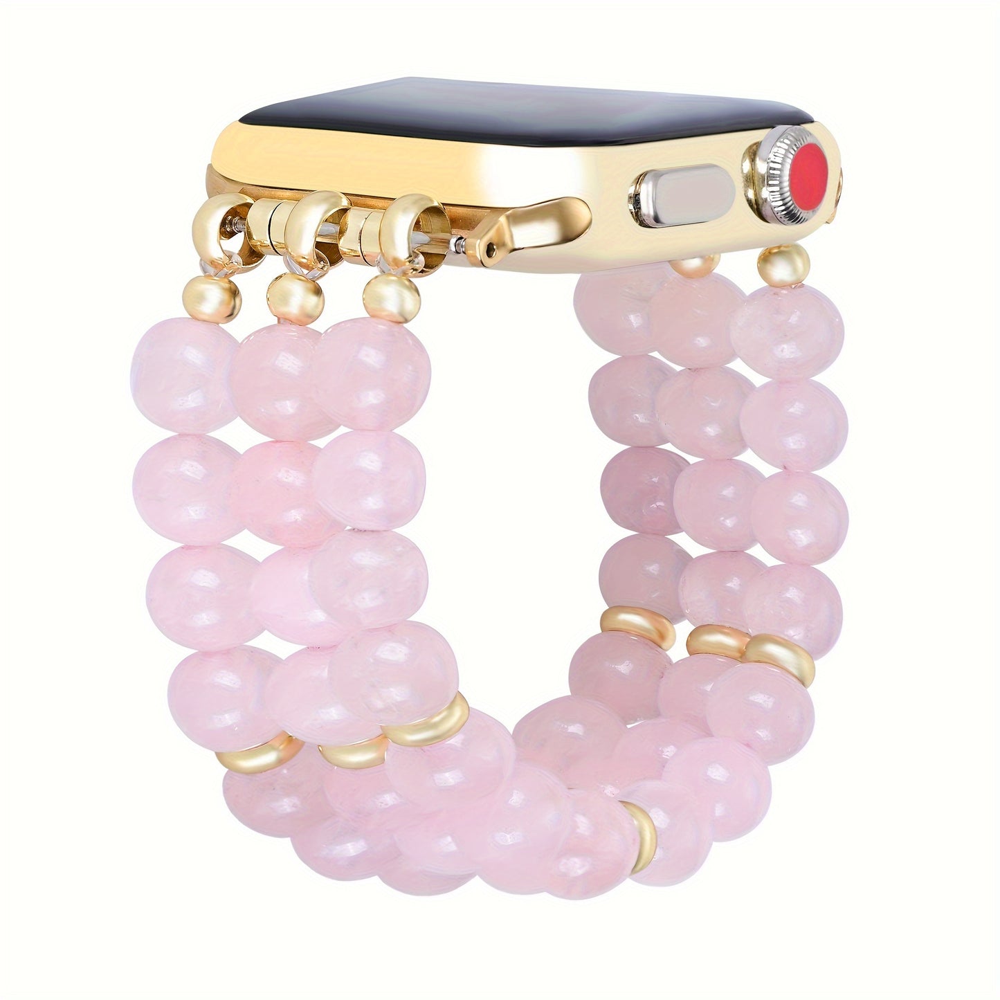 Boho Rose Quartz Beaded Bracelet for Apple Watch