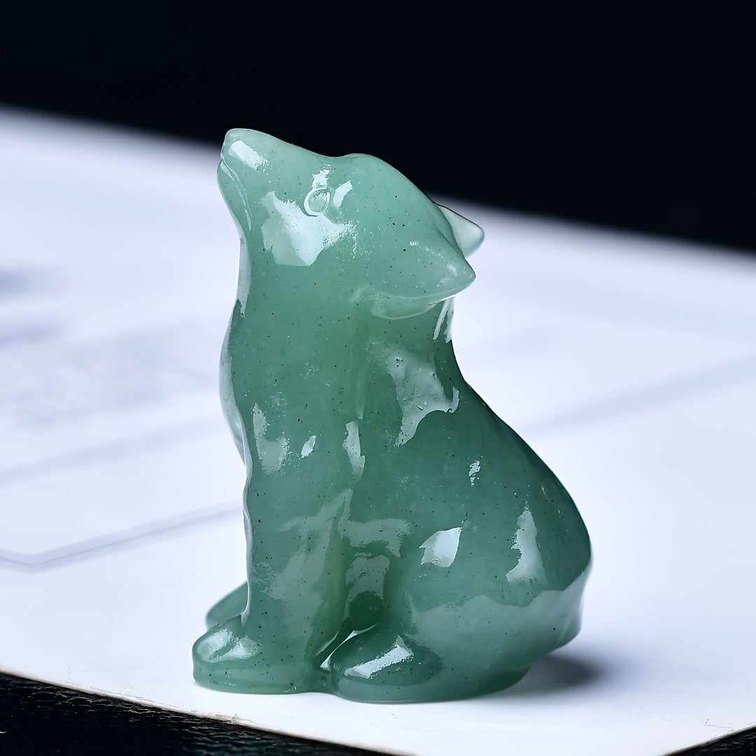 1 Pc 3.5cm/1.38in Crystal Carved Wolf - MysticPavilion