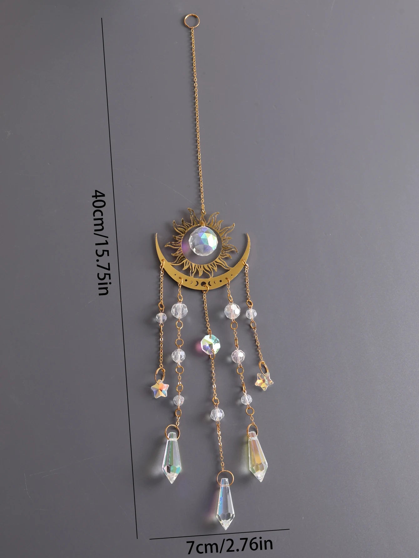 Moon Crystal Suncatcher - Feng Shui Prism for Abundance & Prosperity | Home Decor Gift