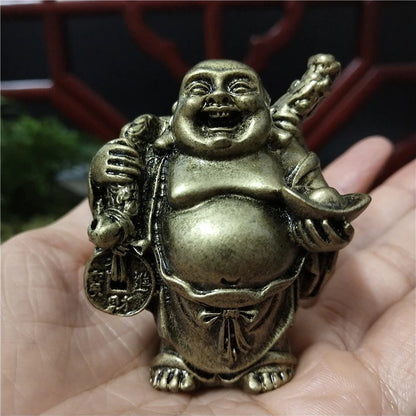 Laughing Buddha Statue | Bronze Feng Shui Sculpture for Abundance & Joy | Home Decor