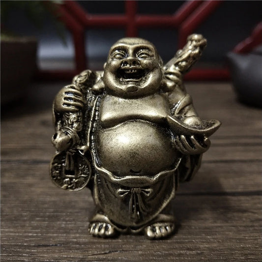 Laughing Buddha Statue | Bronze Feng Shui Sculpture for Abundance & Joy | Home Decor