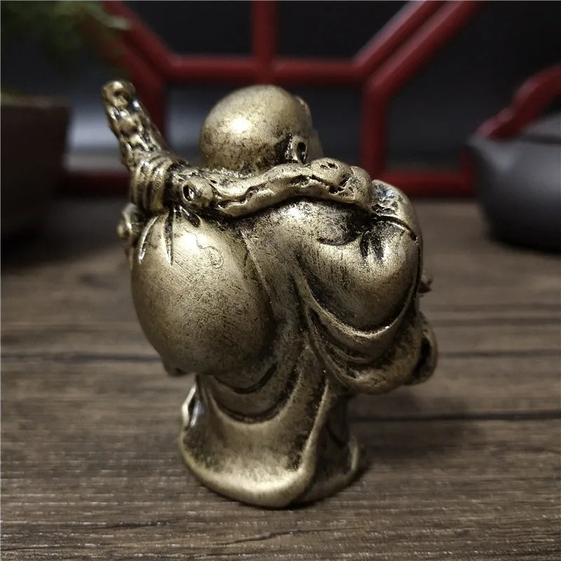 Laughing Buddha Statue | Bronze Feng Shui Sculpture for Abundance & Joy | Home Decor