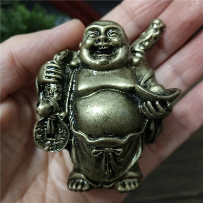 Laughing Buddha Statue | Bronze Feng Shui Sculpture for Abundance & Joy | Home Decor